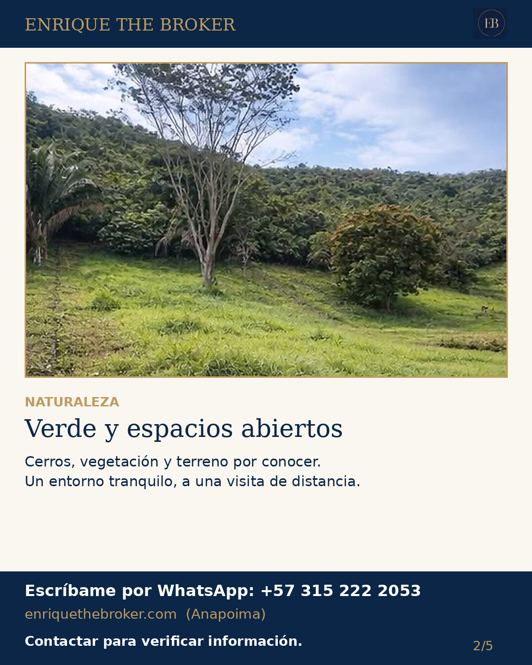 Lote campestre de Casa Ananda