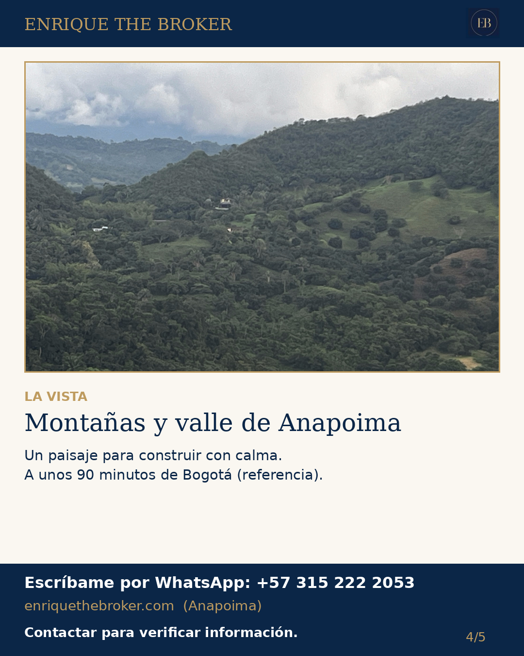 Montañas y valle de Anapoima