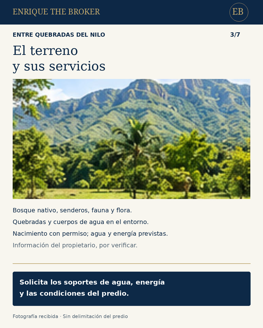 Vegetación y montañas del entorno de Nilo